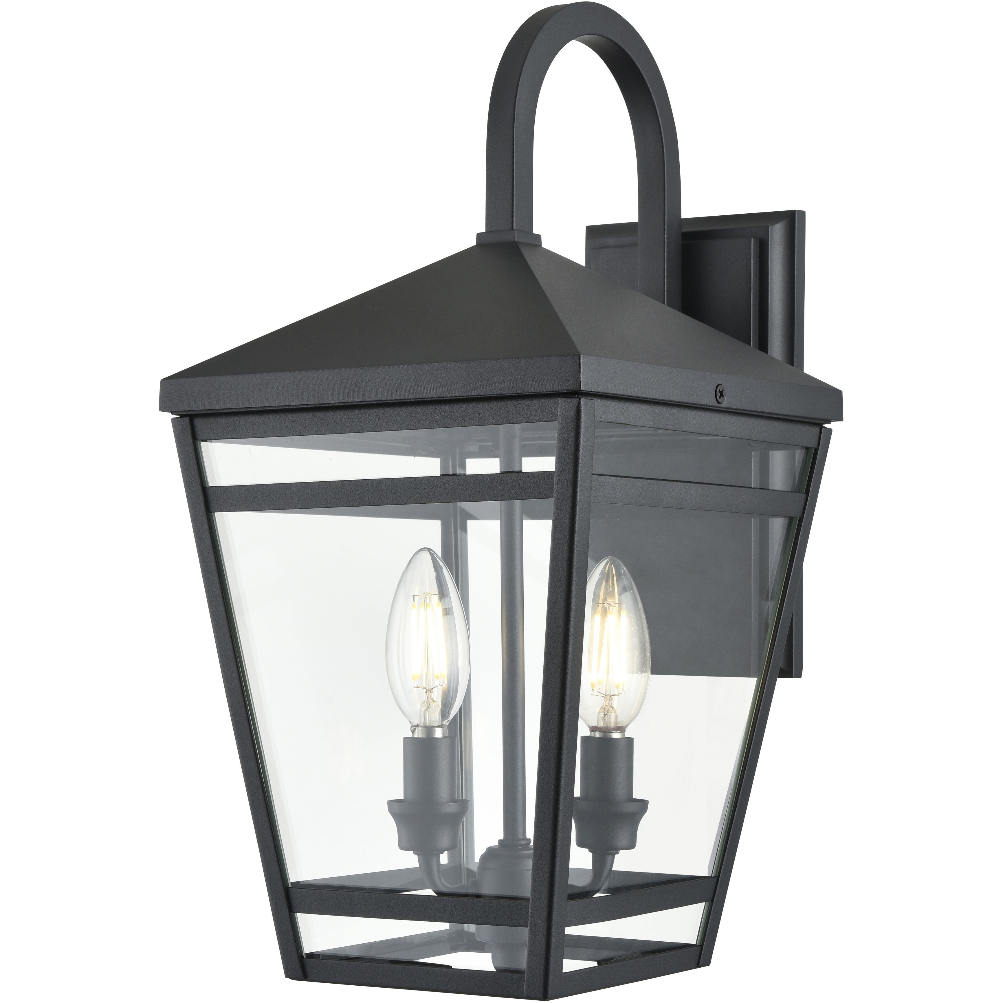 Seager 2 Light 16.25 inch Textured Black Outdoor Wall Sconce
